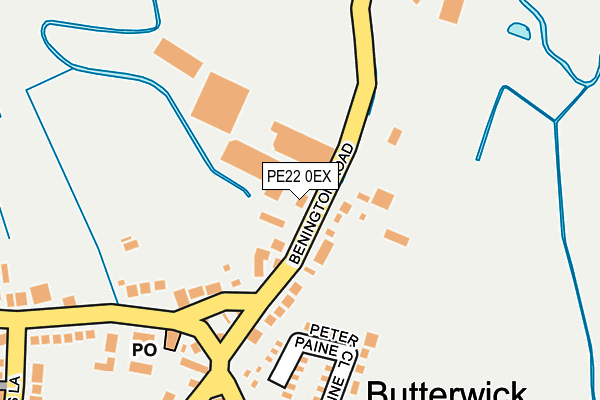 PE22 0EX map - OS OpenMap – Local (Ordnance Survey)