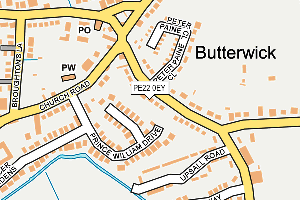 PE22 0EY map - OS OpenMap – Local (Ordnance Survey)