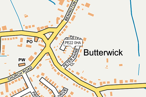 PE22 0HA map - OS OpenMap – Local (Ordnance Survey)