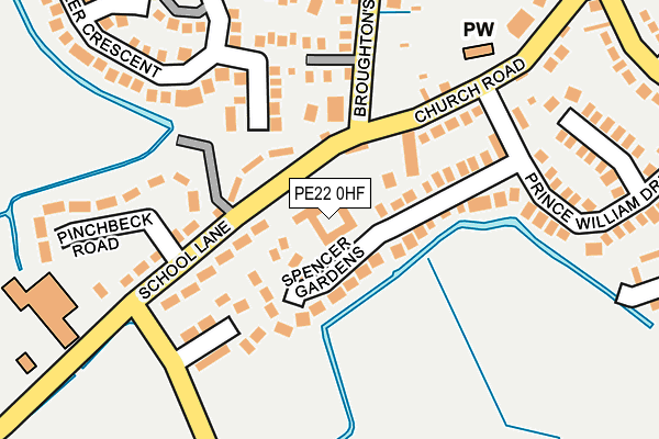 PE22 0HF map - OS OpenMap – Local (Ordnance Survey)