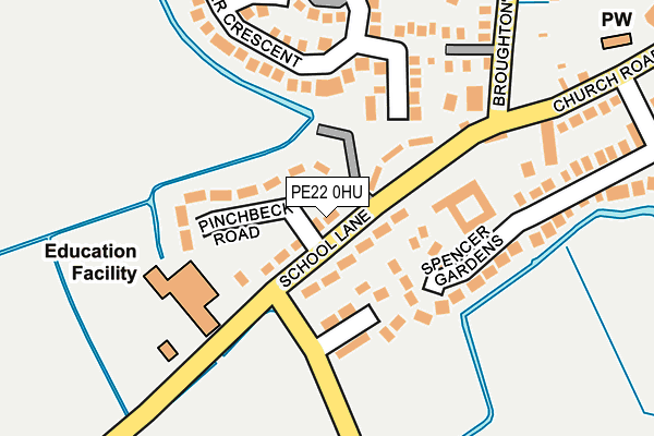 PE22 0HU map - OS OpenMap – Local (Ordnance Survey)