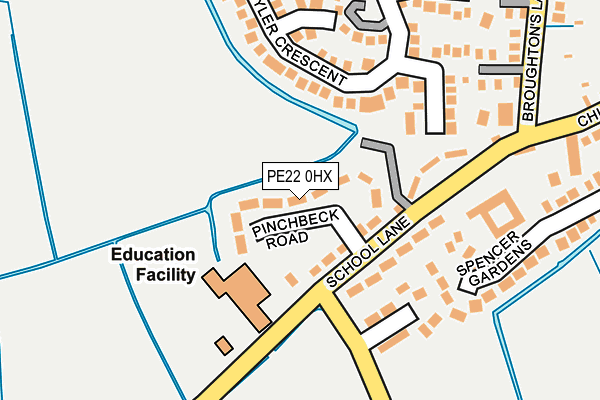 PE22 0HX map - OS OpenMap – Local (Ordnance Survey)