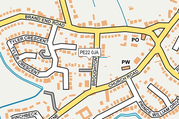 PE22 0JA map - OS OpenMap – Local (Ordnance Survey)