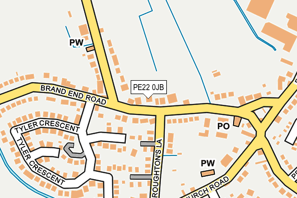 PE22 0JB map - OS OpenMap – Local (Ordnance Survey)