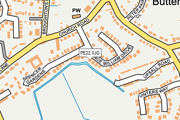 PE22 0JG map - OS OpenMap – Local (Ordnance Survey)