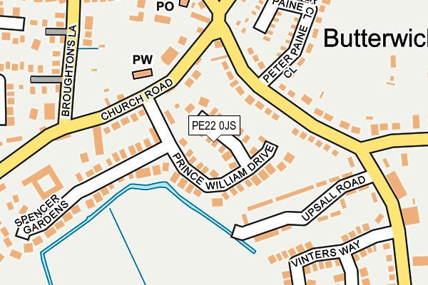 PE22 0JS map - OS OpenMap – Local (Ordnance Survey)