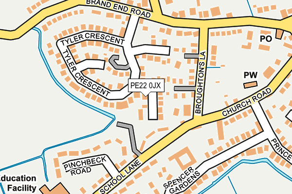 PE22 0JX map - OS OpenMap – Local (Ordnance Survey)