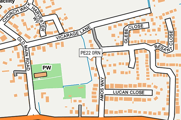 PE22 0RN map - OS OpenMap – Local (Ordnance Survey)