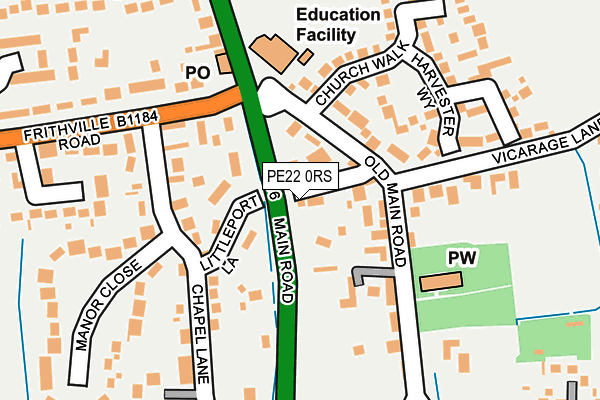 PE22 0RS map - OS OpenMap – Local (Ordnance Survey)