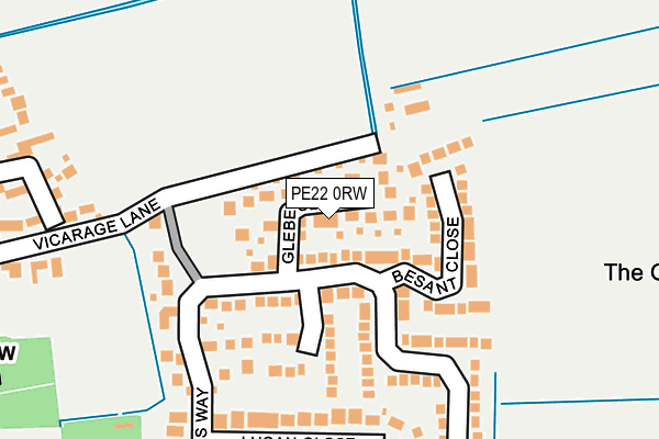 PE22 0RW map - OS OpenMap – Local (Ordnance Survey)