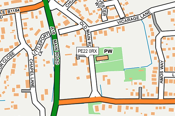 PE22 0RX map - OS OpenMap – Local (Ordnance Survey)