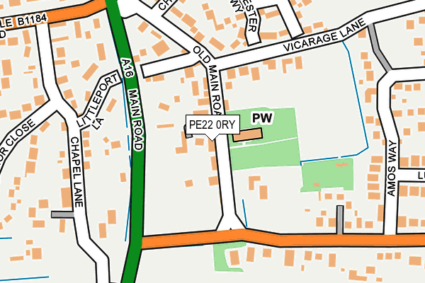 PE22 0RY map - OS OpenMap – Local (Ordnance Survey)