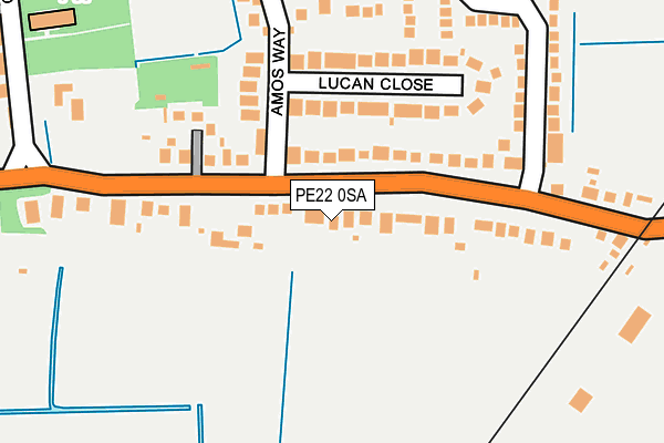 PE22 0SA map - OS OpenMap – Local (Ordnance Survey)