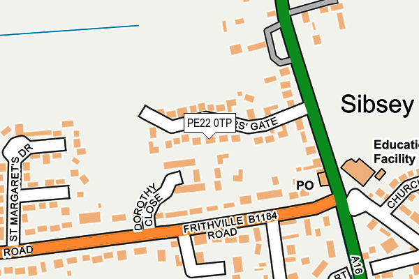 PE22 0TP map - OS OpenMap – Local (Ordnance Survey)