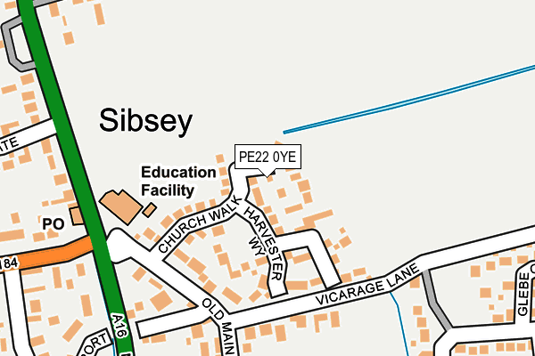 PE22 0YE map - OS OpenMap – Local (Ordnance Survey)