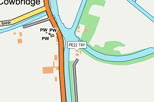 PE22 7AY map - OS OpenMap – Local (Ordnance Survey)