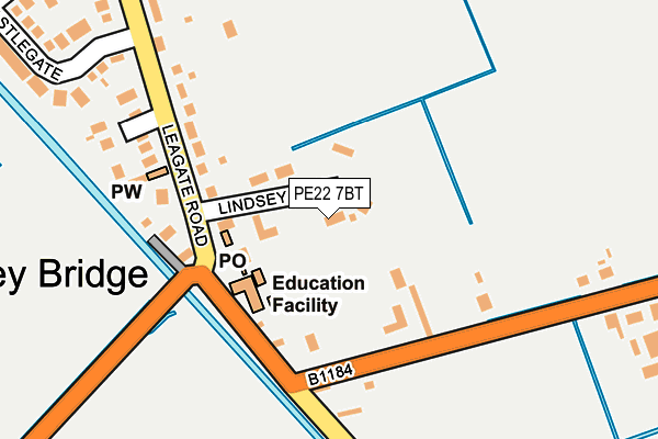 PE22 7BT map - OS OpenMap – Local (Ordnance Survey)