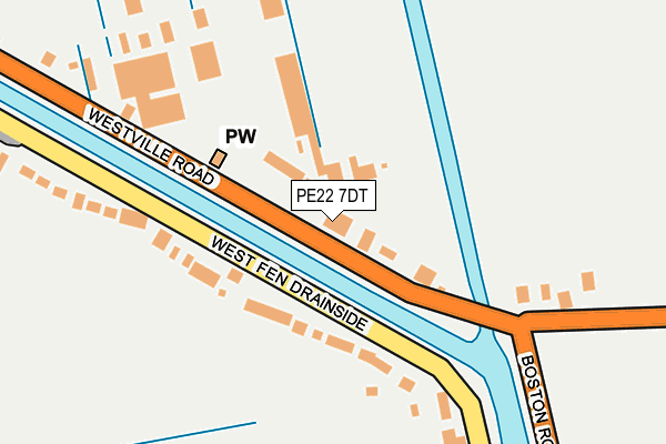 PE22 7DT map - OS OpenMap – Local (Ordnance Survey)