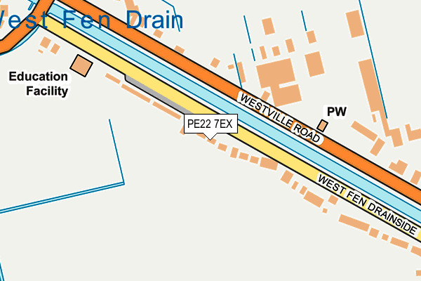 PE22 7EX map - OS OpenMap – Local (Ordnance Survey)