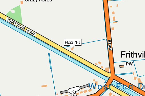PE22 7HJ map - OS OpenMap – Local (Ordnance Survey)