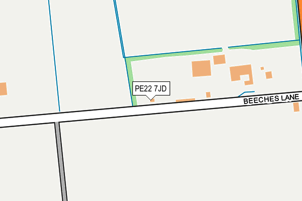 PE22 7JD map - OS OpenMap – Local (Ordnance Survey)