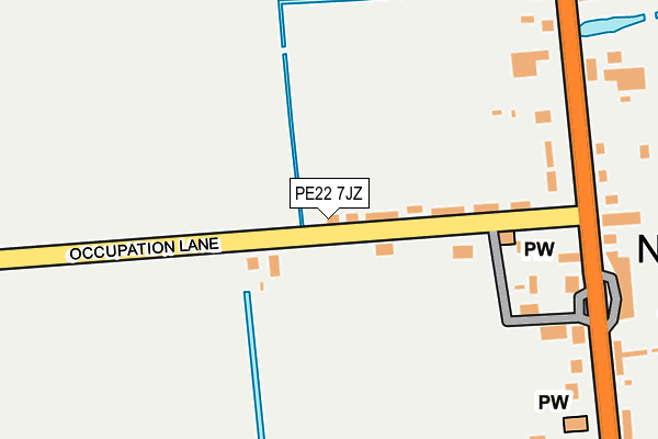 PE22 7JZ map - OS OpenMap – Local (Ordnance Survey)