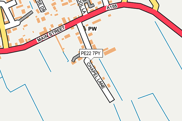 PE22 7PY map - OS OpenMap – Local (Ordnance Survey)