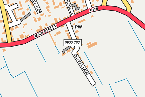 PE22 7PZ map - OS OpenMap – Local (Ordnance Survey)
