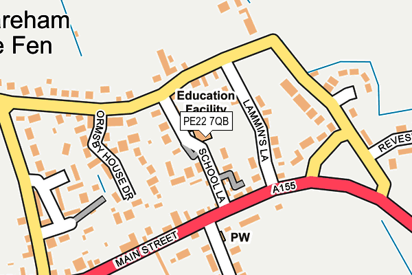 PE22 7QB map - OS OpenMap – Local (Ordnance Survey)