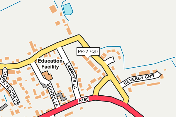 PE22 7QD map - OS OpenMap – Local (Ordnance Survey)