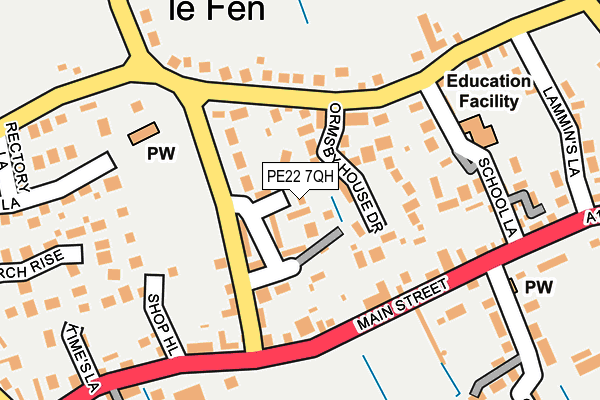 PE22 7QH map - OS OpenMap – Local (Ordnance Survey)