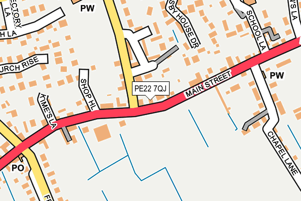 PE22 7QJ map - OS OpenMap – Local (Ordnance Survey)