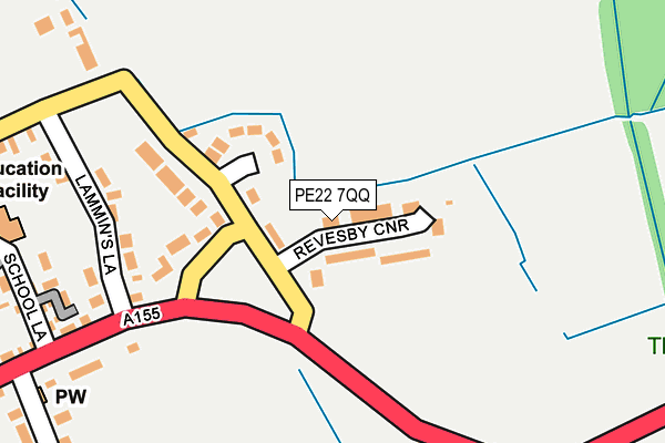 PE22 7QQ map - OS OpenMap – Local (Ordnance Survey)