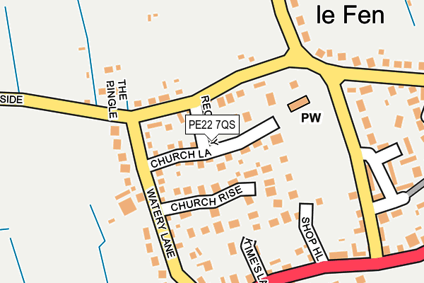 PE22 7QS map - OS OpenMap – Local (Ordnance Survey)
