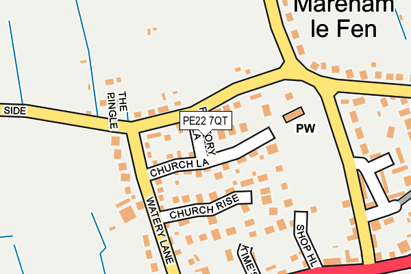 PE22 7QT map - OS OpenMap – Local (Ordnance Survey)