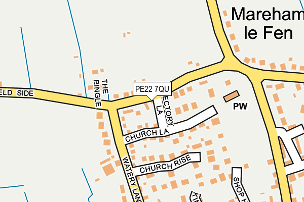 PE22 7QU map - OS OpenMap – Local (Ordnance Survey)