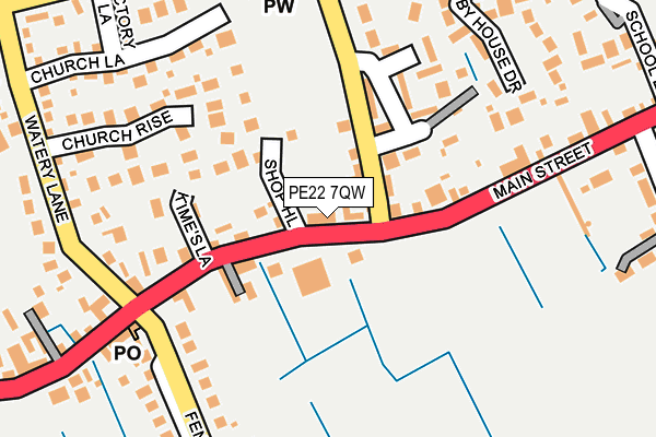 PE22 7QW map - OS OpenMap – Local (Ordnance Survey)