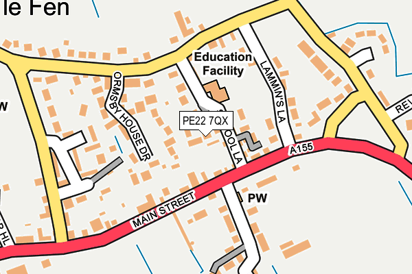 PE22 7QX map - OS OpenMap – Local (Ordnance Survey)
