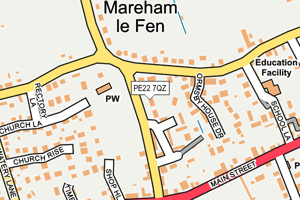 PE22 7QZ map - OS OpenMap – Local (Ordnance Survey)