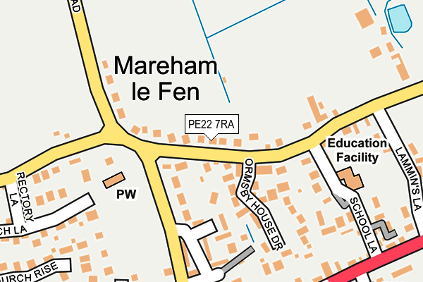 PE22 7RA map - OS OpenMap – Local (Ordnance Survey)