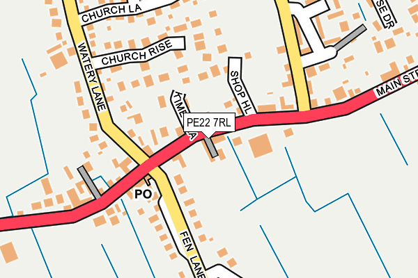 PE22 7RL map - OS OpenMap – Local (Ordnance Survey)