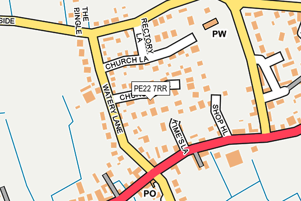 PE22 7RR map - OS OpenMap – Local (Ordnance Survey)