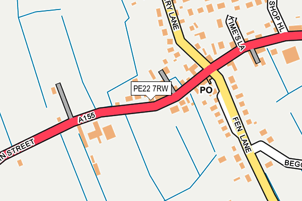 PE22 7RW map - OS OpenMap – Local (Ordnance Survey)