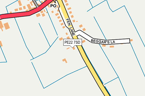PE22 7SD map - OS OpenMap – Local (Ordnance Survey)