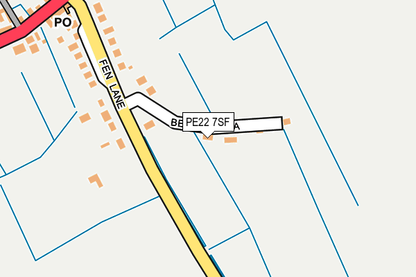 PE22 7SF map - OS OpenMap – Local (Ordnance Survey)