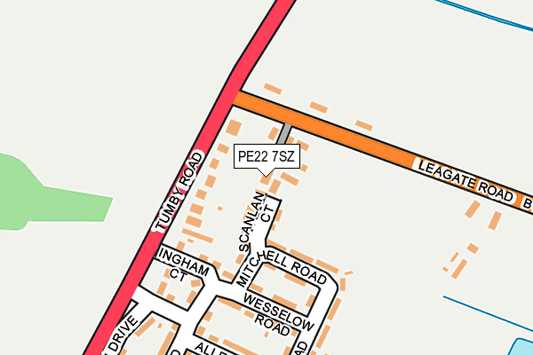 PE22 7SZ map - OS OpenMap – Local (Ordnance Survey)