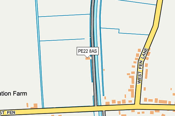 PE22 8AS map - OS OpenMap – Local (Ordnance Survey)