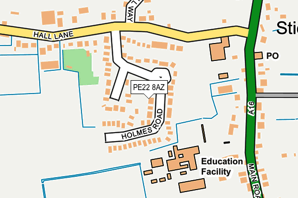 PE22 8AZ map - OS OpenMap – Local (Ordnance Survey)