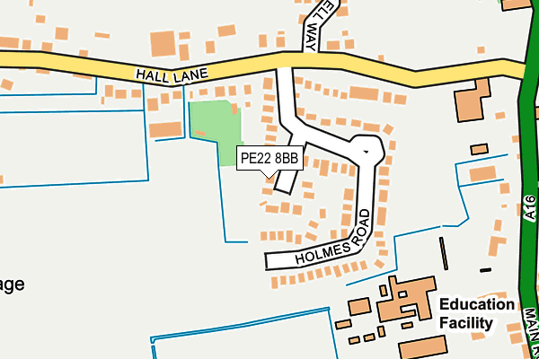 PE22 8BB map - OS OpenMap – Local (Ordnance Survey)