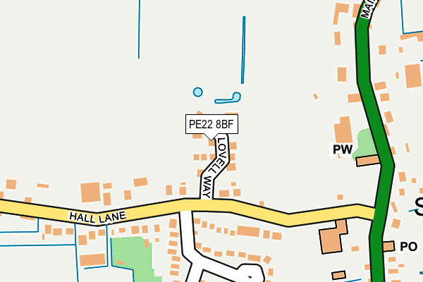 PE22 8BF map - OS OpenMap – Local (Ordnance Survey)